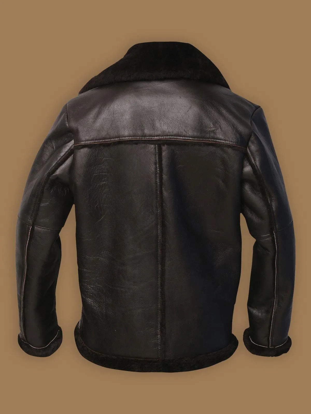 Dark Brown Aviator Shearling Jacket