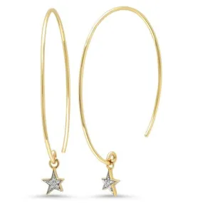 Diamond Star Hoop Earrings