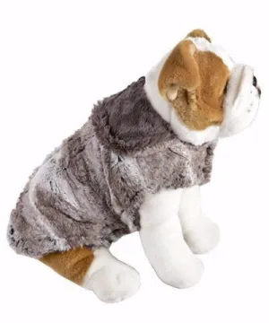 Dog Coat, Reversible - Luxury Faux Fur in Birch with Cuddly Fur