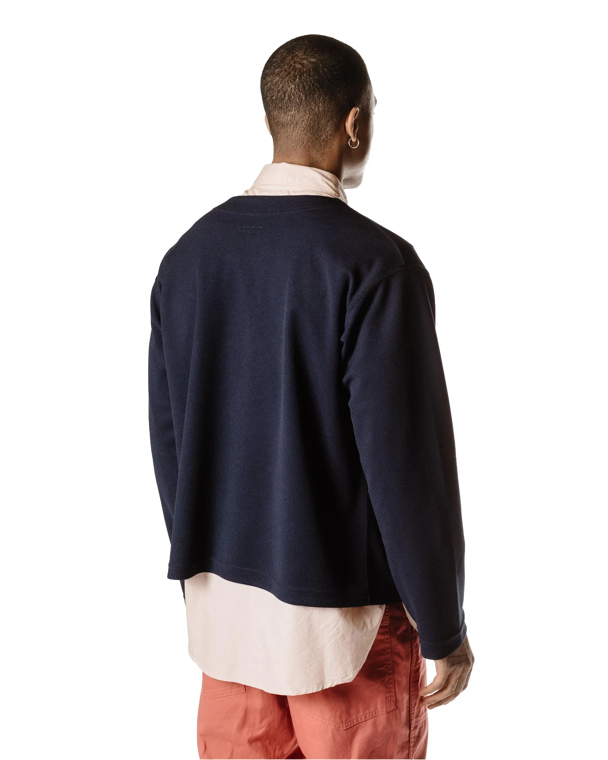 Engineered Garments Knit Cardigan Dark Navy Diamond Poly Knit