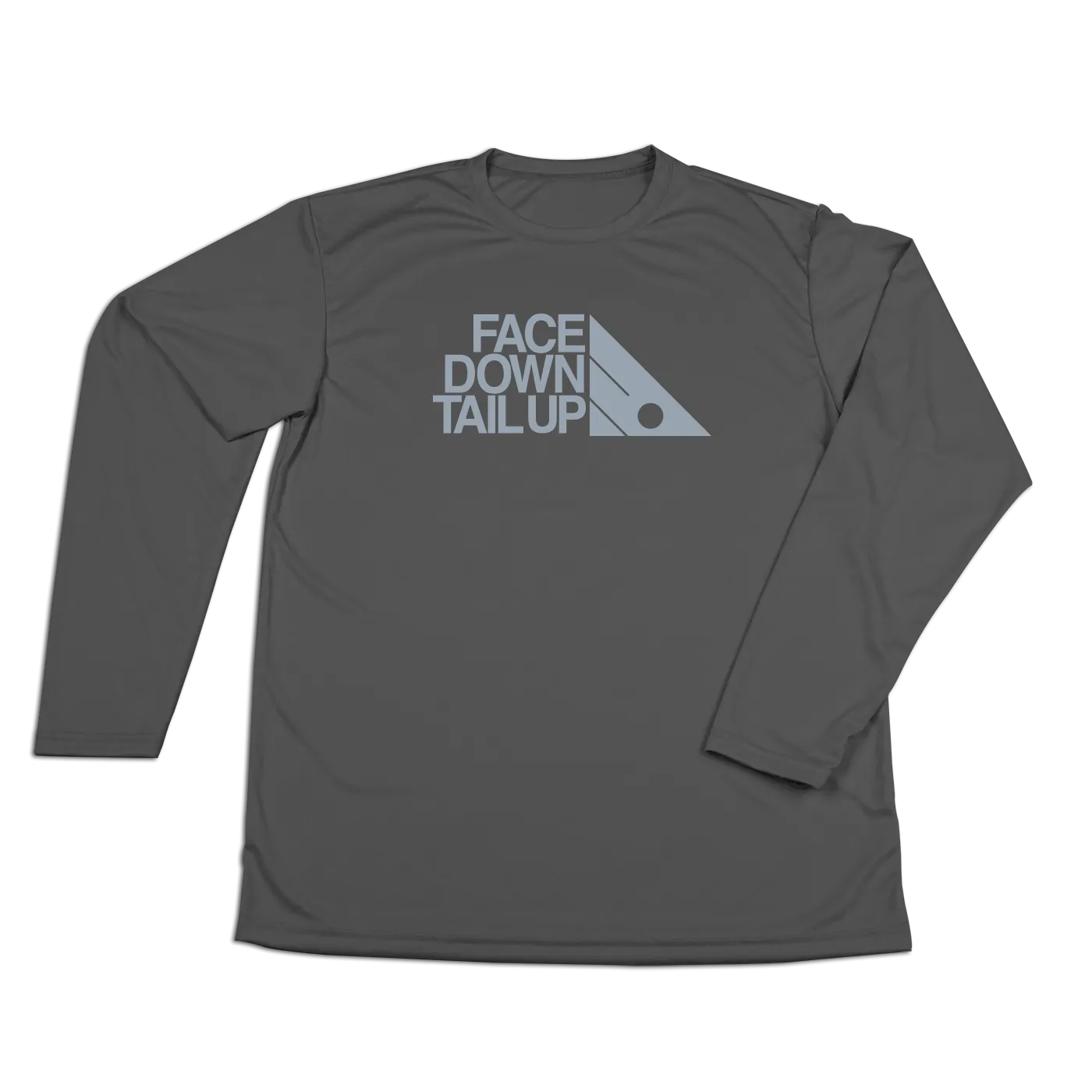 #FACEDOWNTAILUP Performance Long Sleeve Shirt - Gray Print