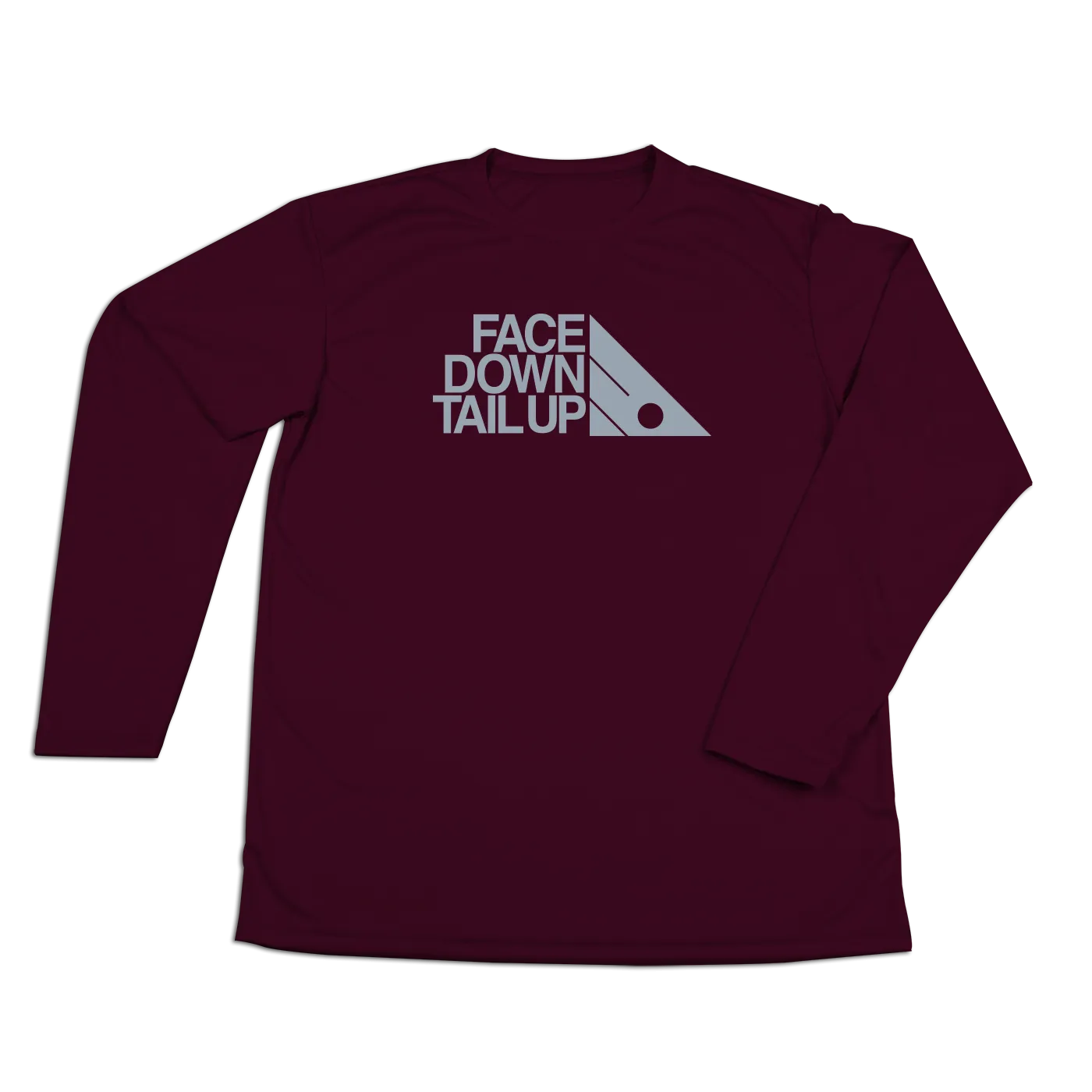 #FACEDOWNTAILUP Performance Long Sleeve Shirt - Gray Print