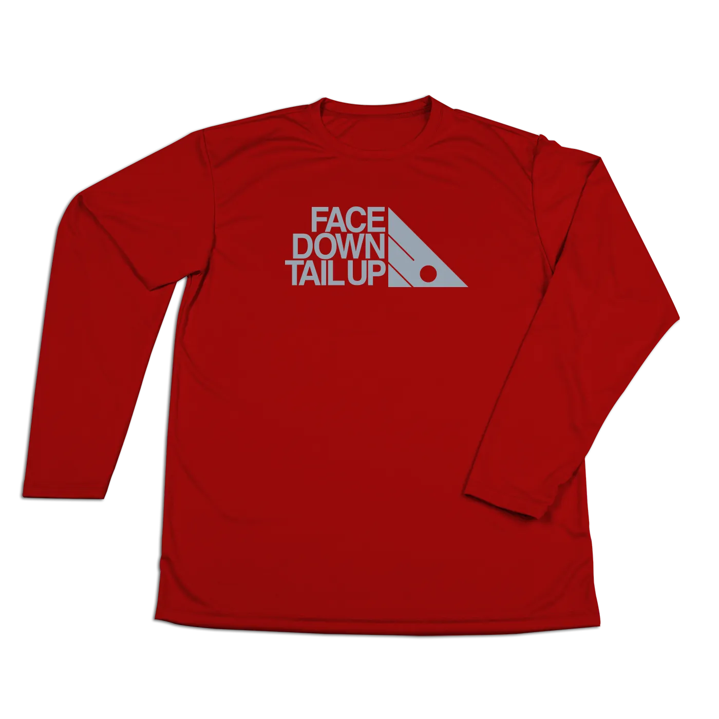 #FACEDOWNTAILUP Performance Long Sleeve Shirt - Gray Print