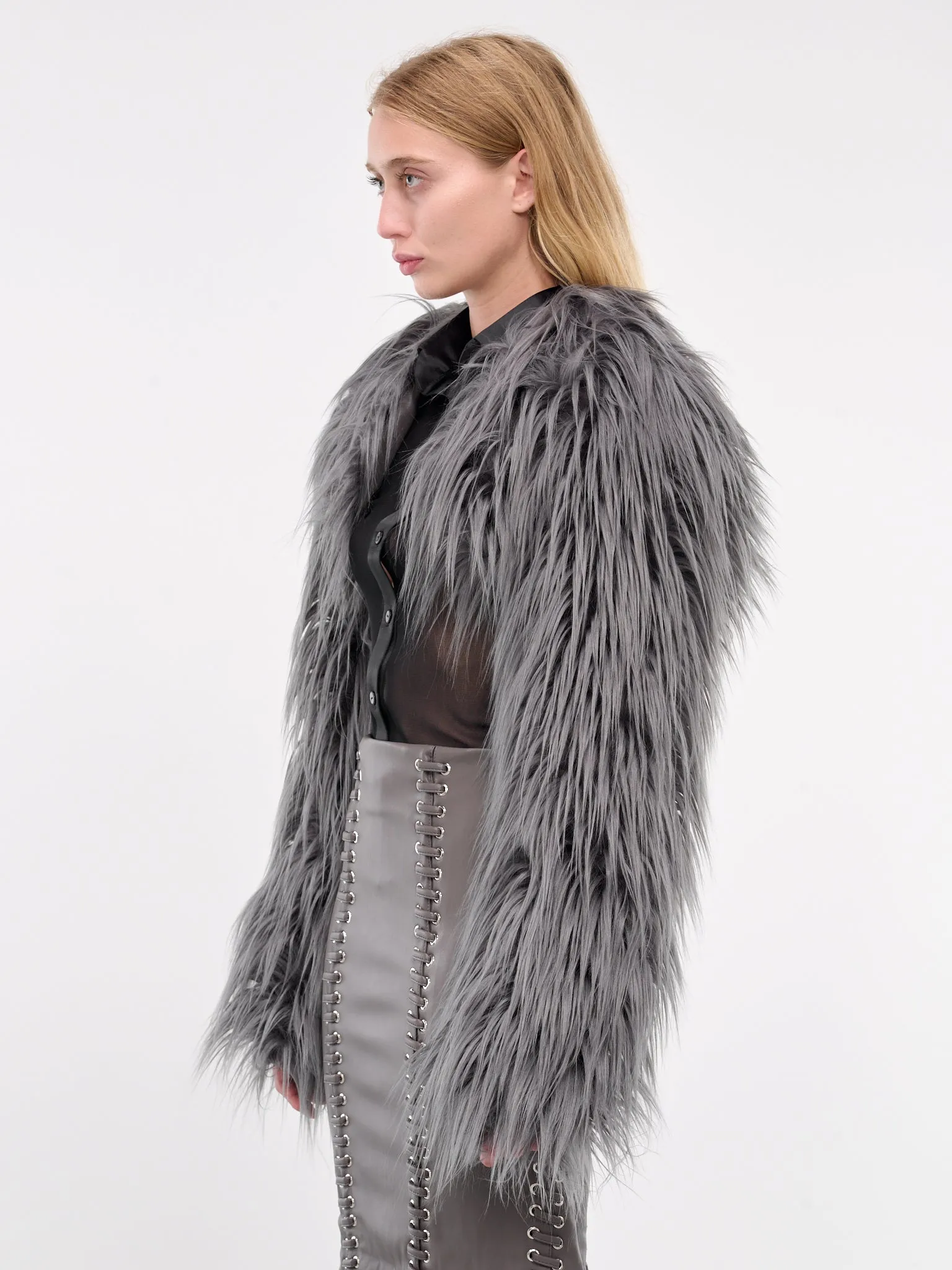 Faux Fur Bolero (BO01FG-FOSSIL-GRAY)