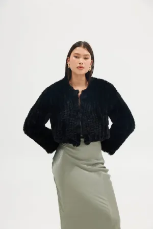 Faux Lola Crop Jacket - Black