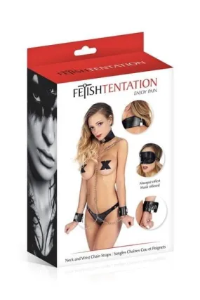 Fetish Tentation Neck and Wrist Chain Strap