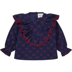 Floess Girls' Navy Corduroy Shirt