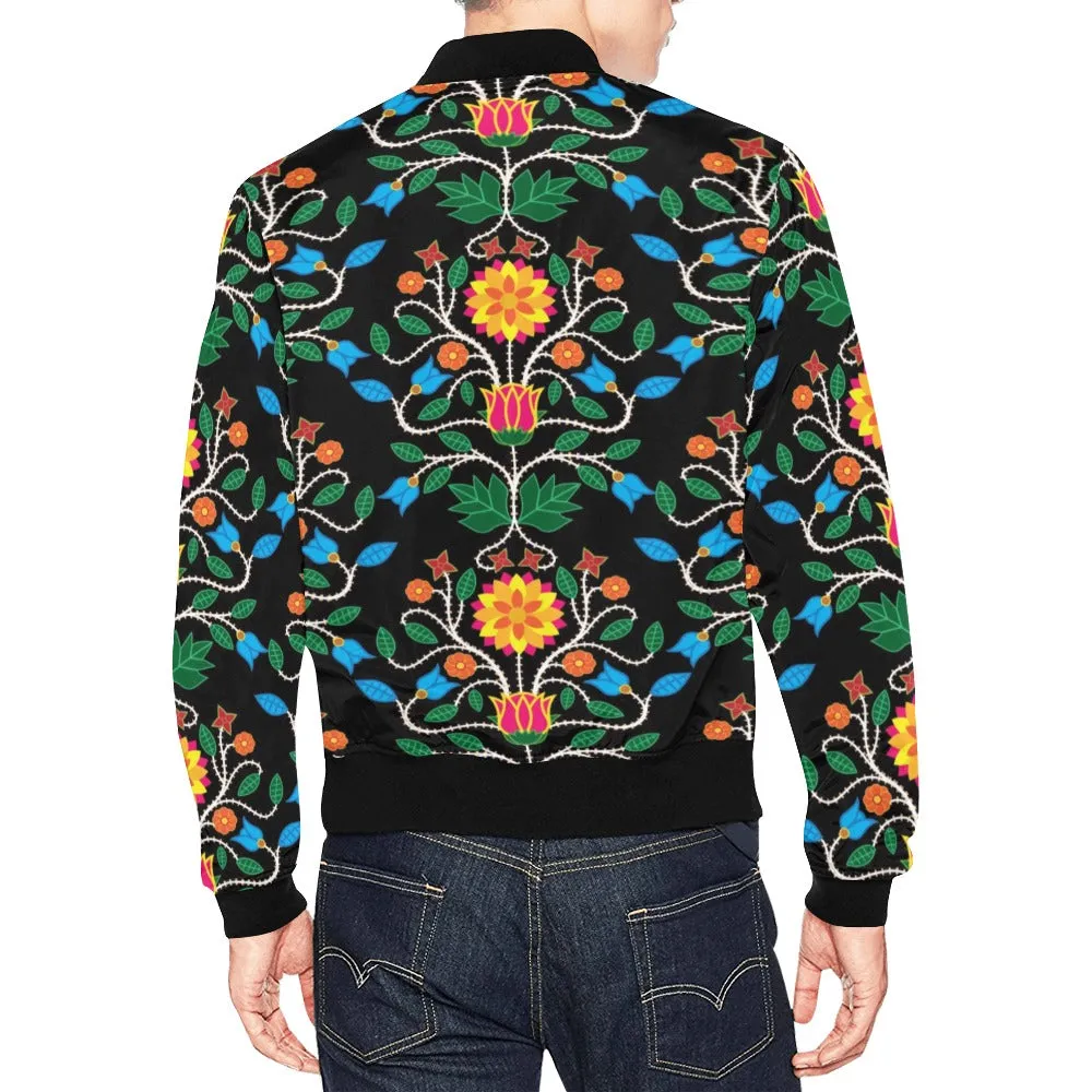 Floral Beadwork Four Clans Bomber Jacket for Men