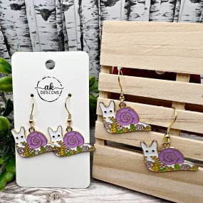 Floral Snail Animal  Earrings