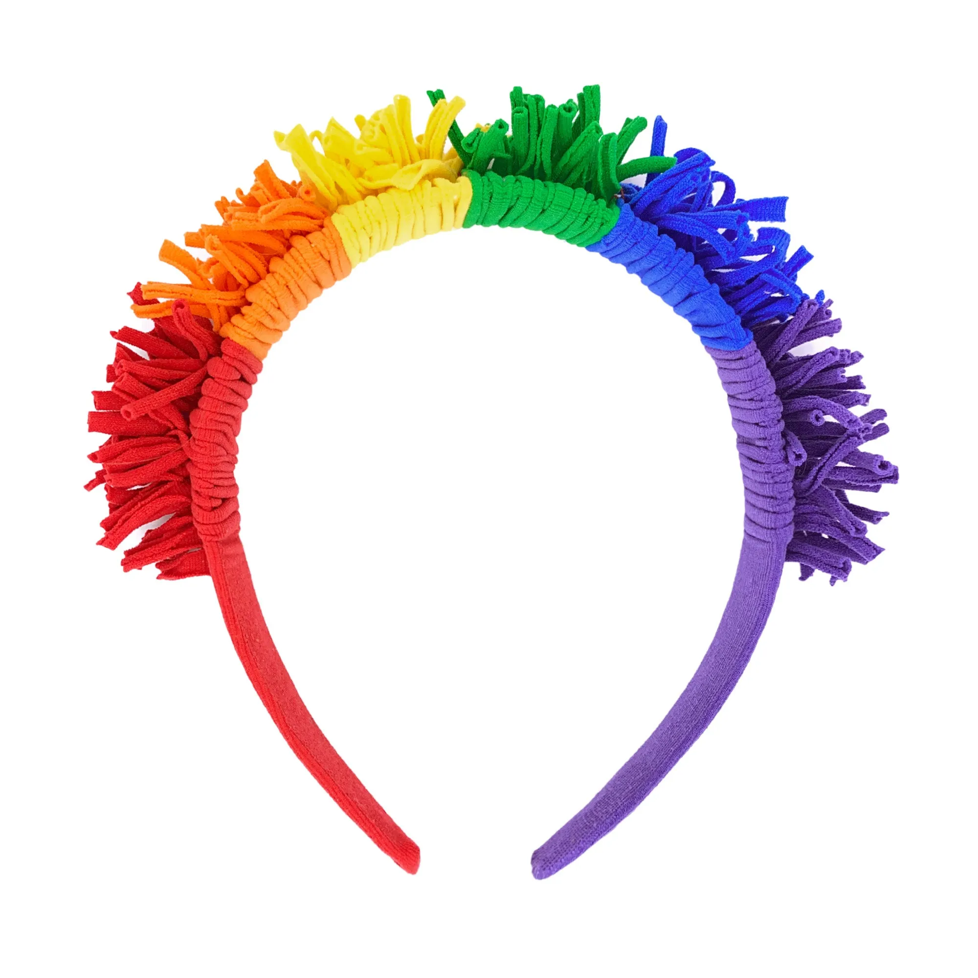 FRINGE HARD HEADBAND: primary rainbow