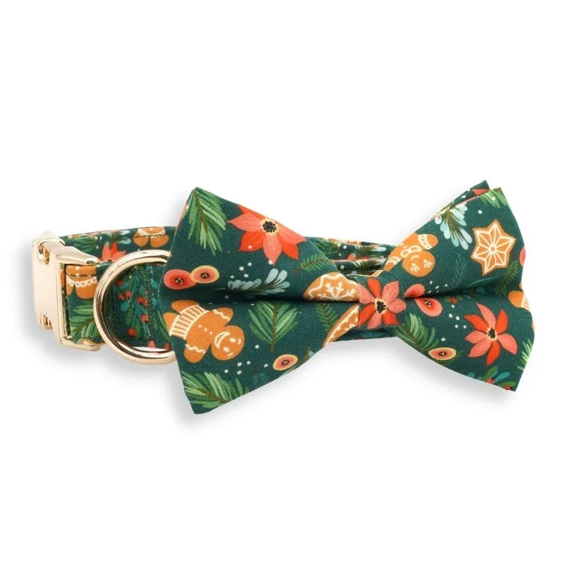 Gingerbread Man Bowtie Unbreakable Collar™ & Leash