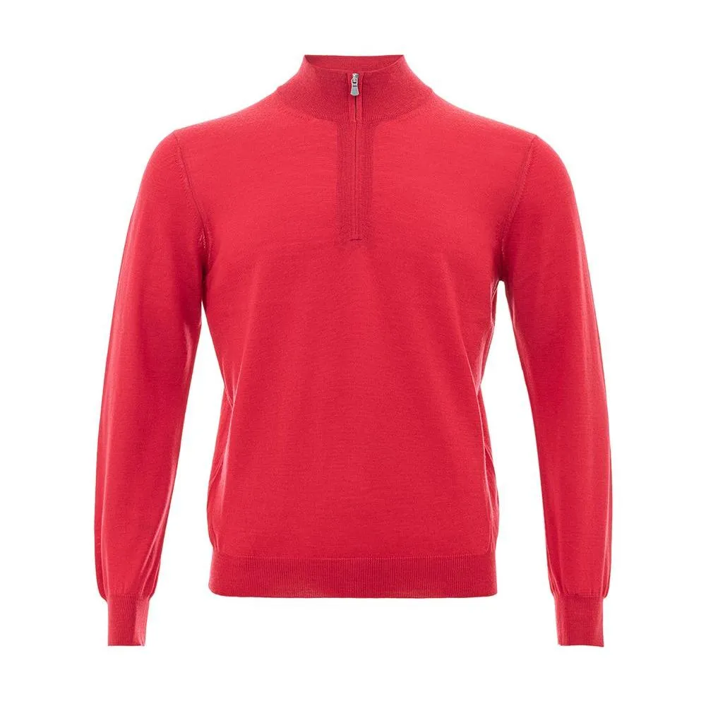 Gran Sasso Elegant Crimson Wool T-Shirt for Men