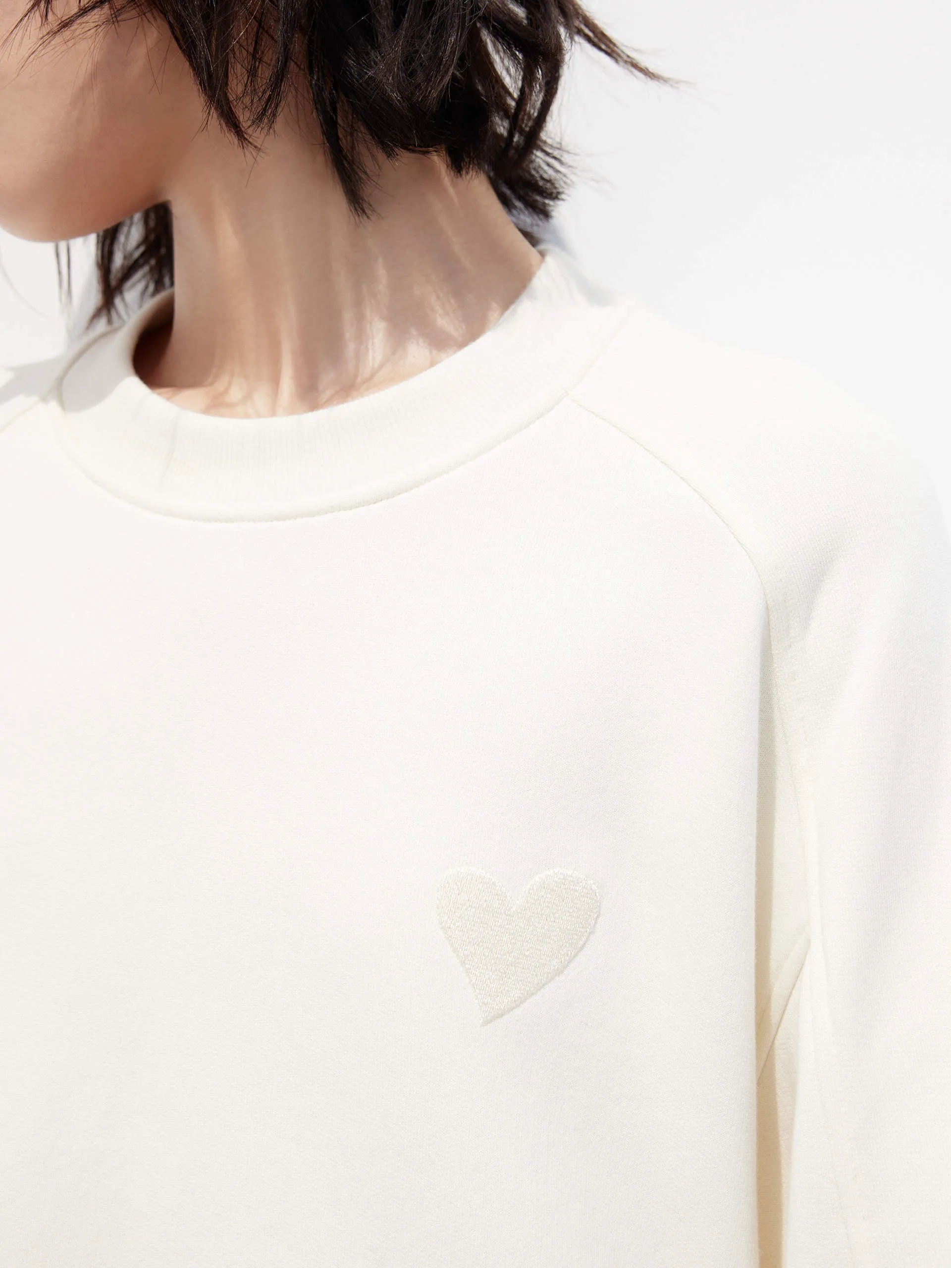 Heart Pattern Cotton Sweatshirt