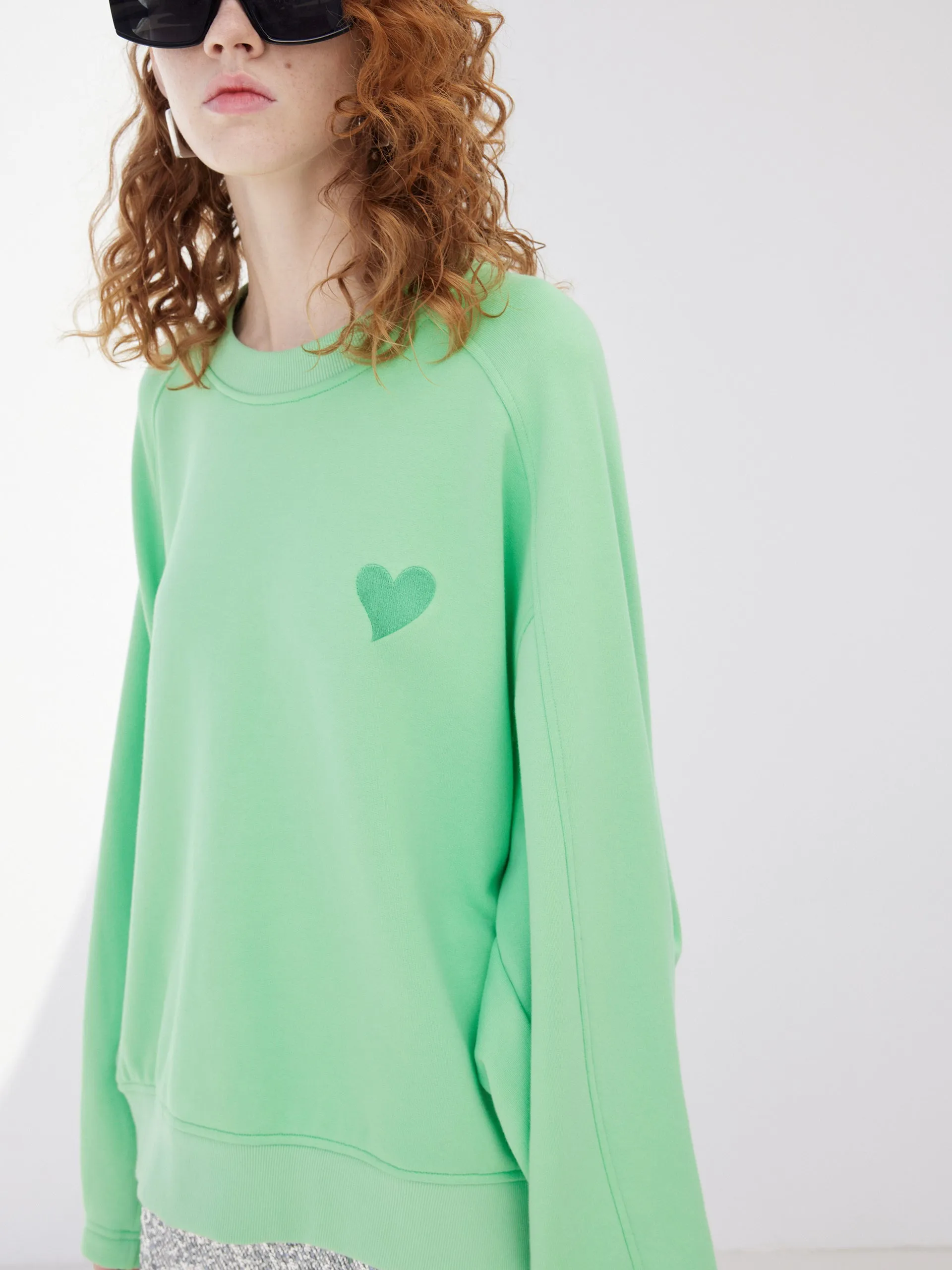 Heart Pattern Cotton Sweatshirt