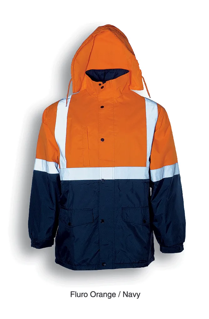 Hi-Viz Jacket w/Reflective Tape - Orange/Navy