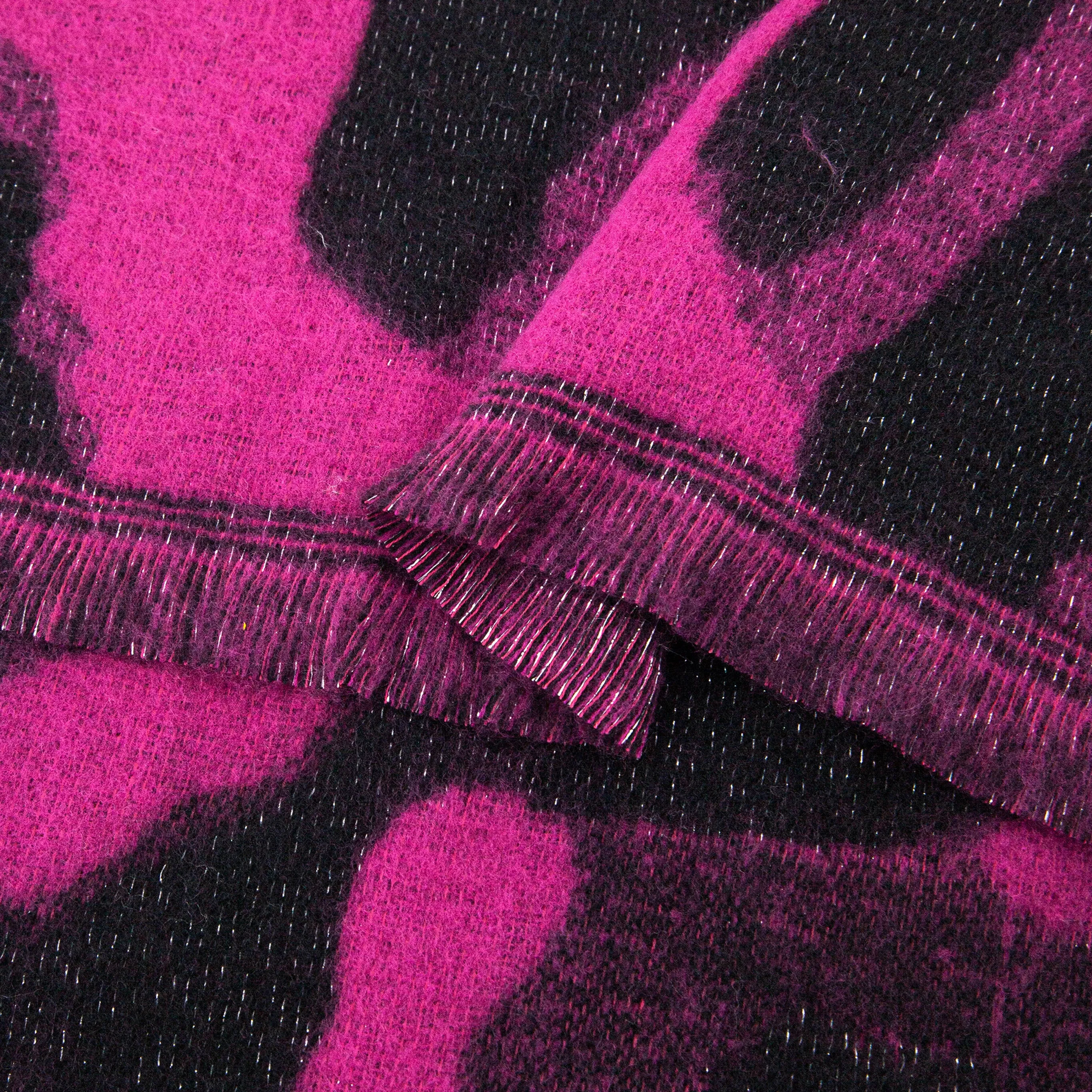 Jamie Heavyweight Scarf - Black/Fuchsia, Leopard