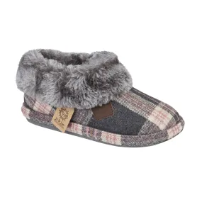 Jo & Joe Glenroyal Pebble Tartan Womens Comfort Bootie Slippers