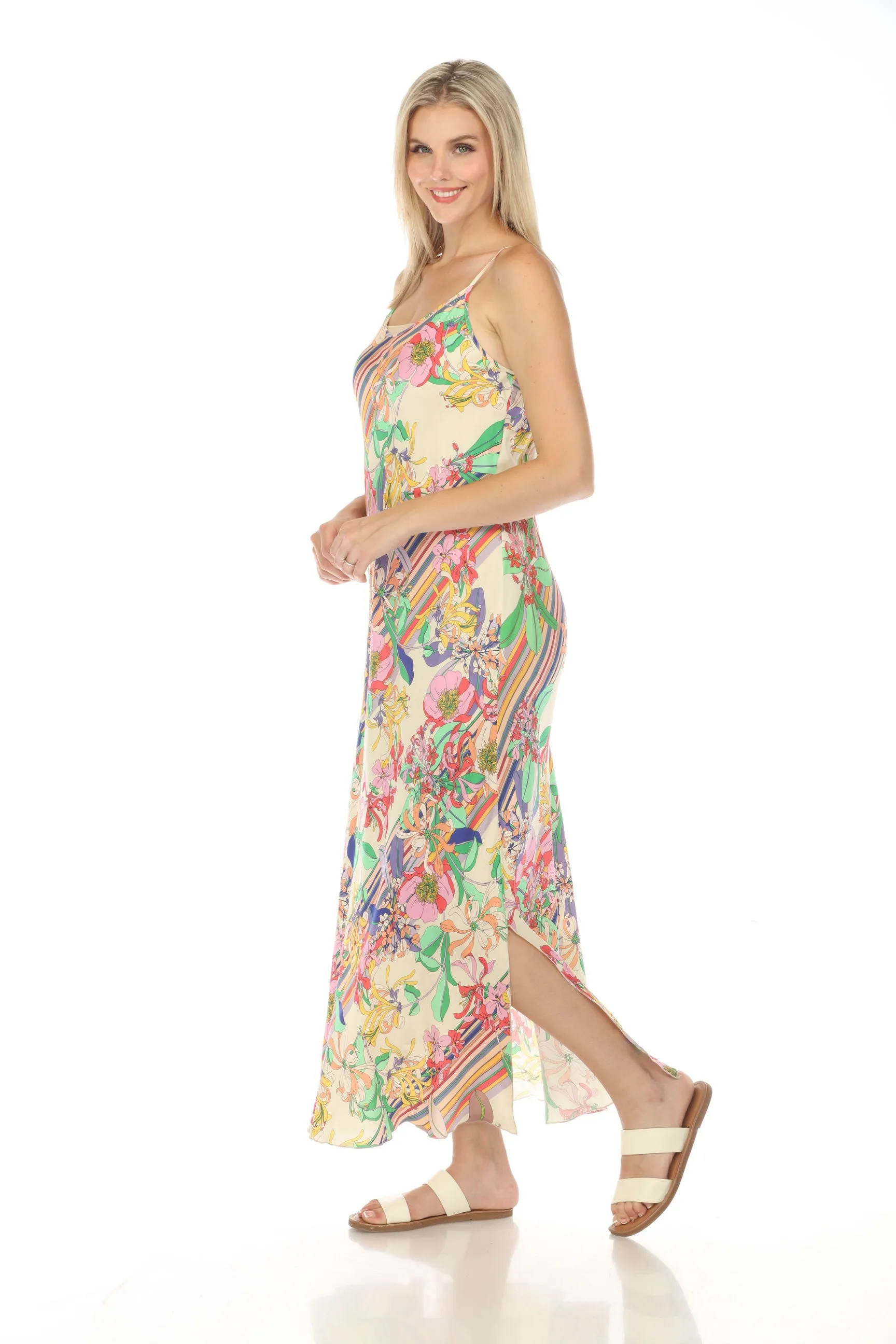 Johnny Was Gigianna Floral Maxi Slip Dress Boho Chic C34124