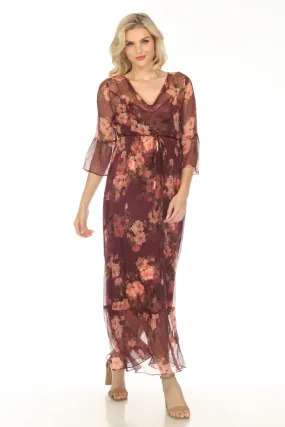 Johnny Was Love Winonna Silk Floral Maxi Slip Dress Boho Chic L34523