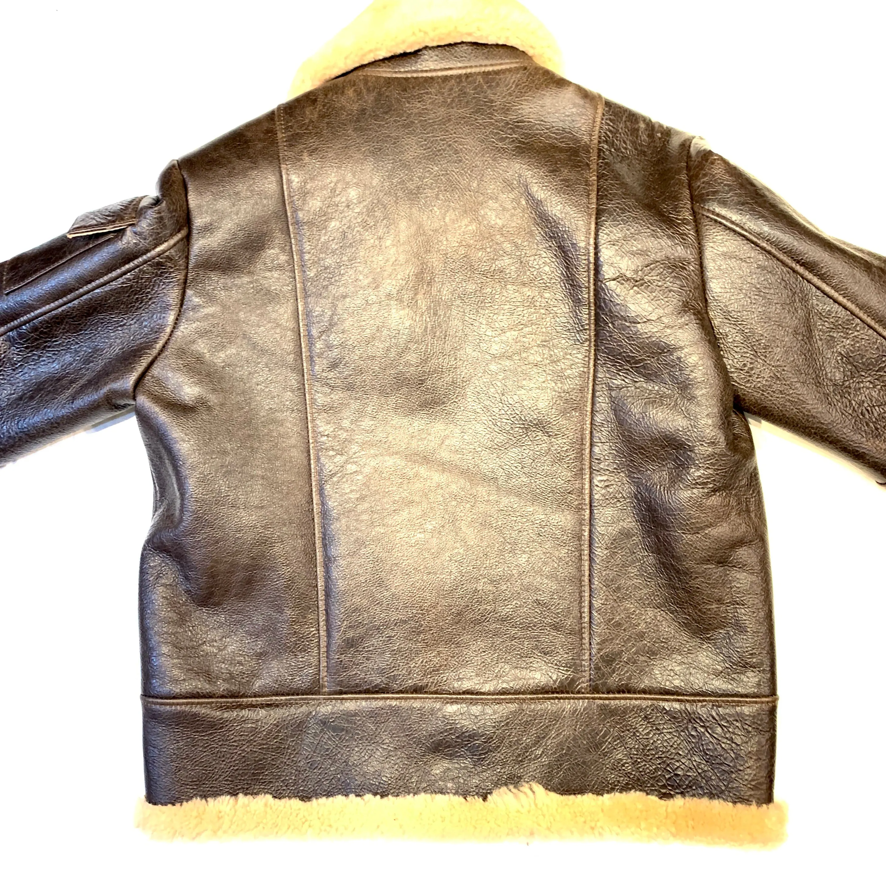 Kashani Chocolate Aviator Flight Shearling Jacket