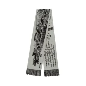 [KASHIKO] FW 24 Jacquard Knit Scarf Ivory