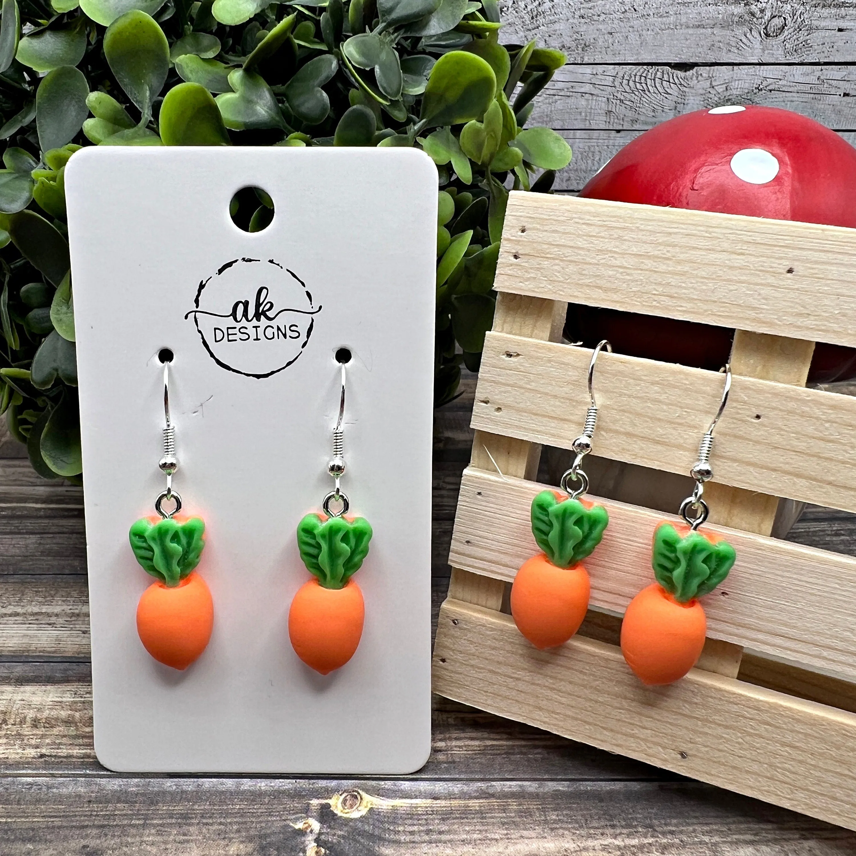 Kawaii Carrot Food Earrings