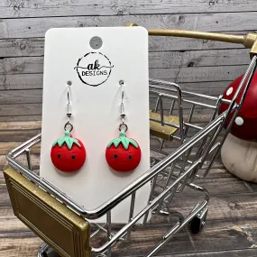 Kawaii Tomato Cartoon Veggie Vegetable Friends Cute  Earrings, Hypoallergenic Gift