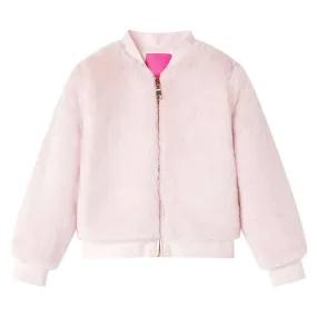 Kids' Soft Pink Faux Fur Jacket - Warm, Stylish & Comfortable for Ages 7-8 | Size 128