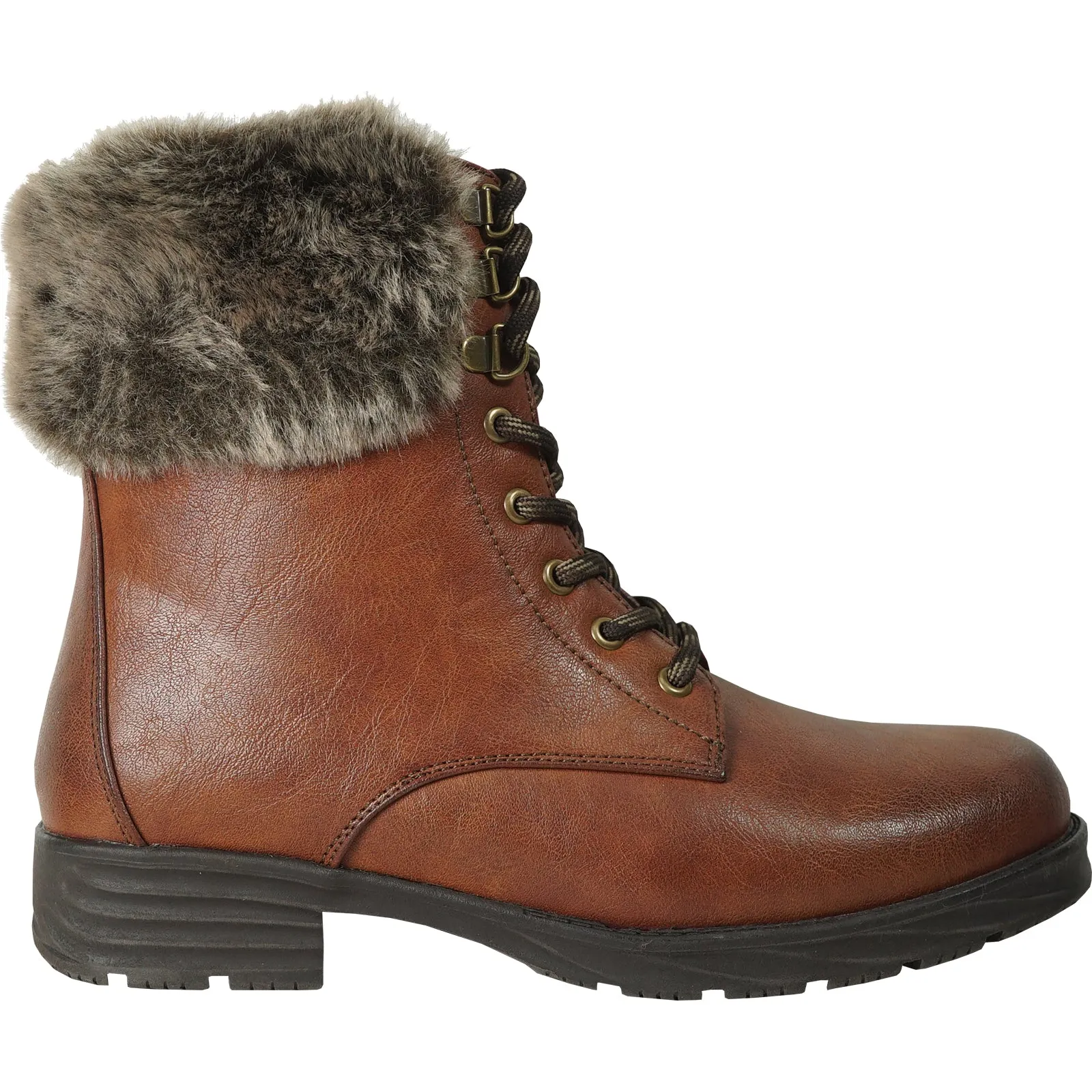 KOZI Canada Waterproof Women Boot HF2604 Ankle Winter Fur Casual Boot Brown