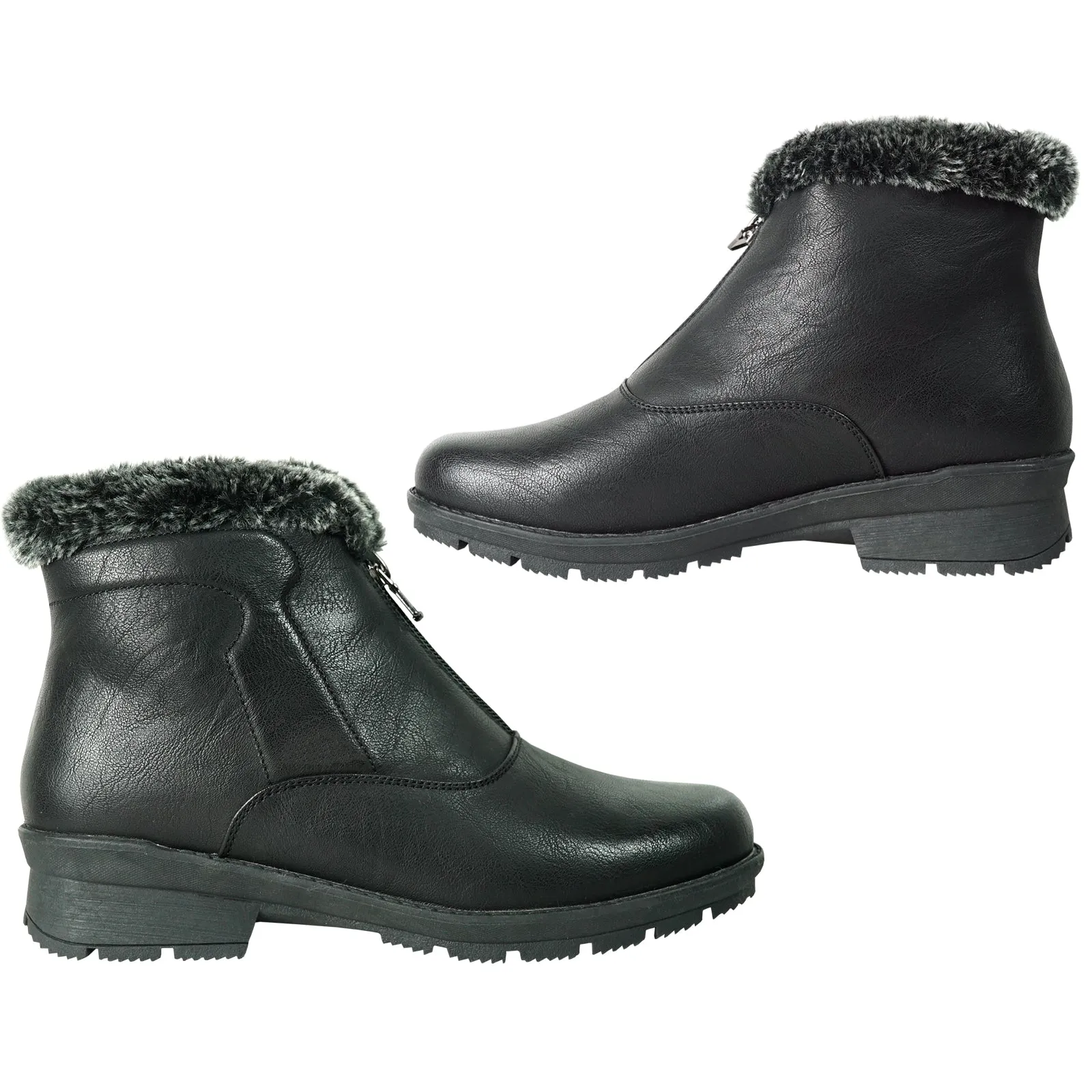 KOZI Canada Waterproof Women Boot HF2613 Ankle Winter Fur Casual Boot Black