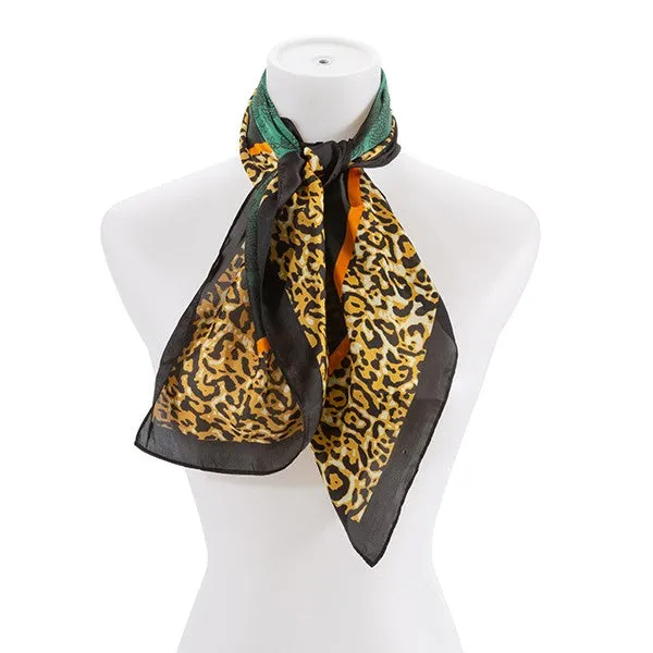 LEOPARD PRINT SILK FASHION SCARF