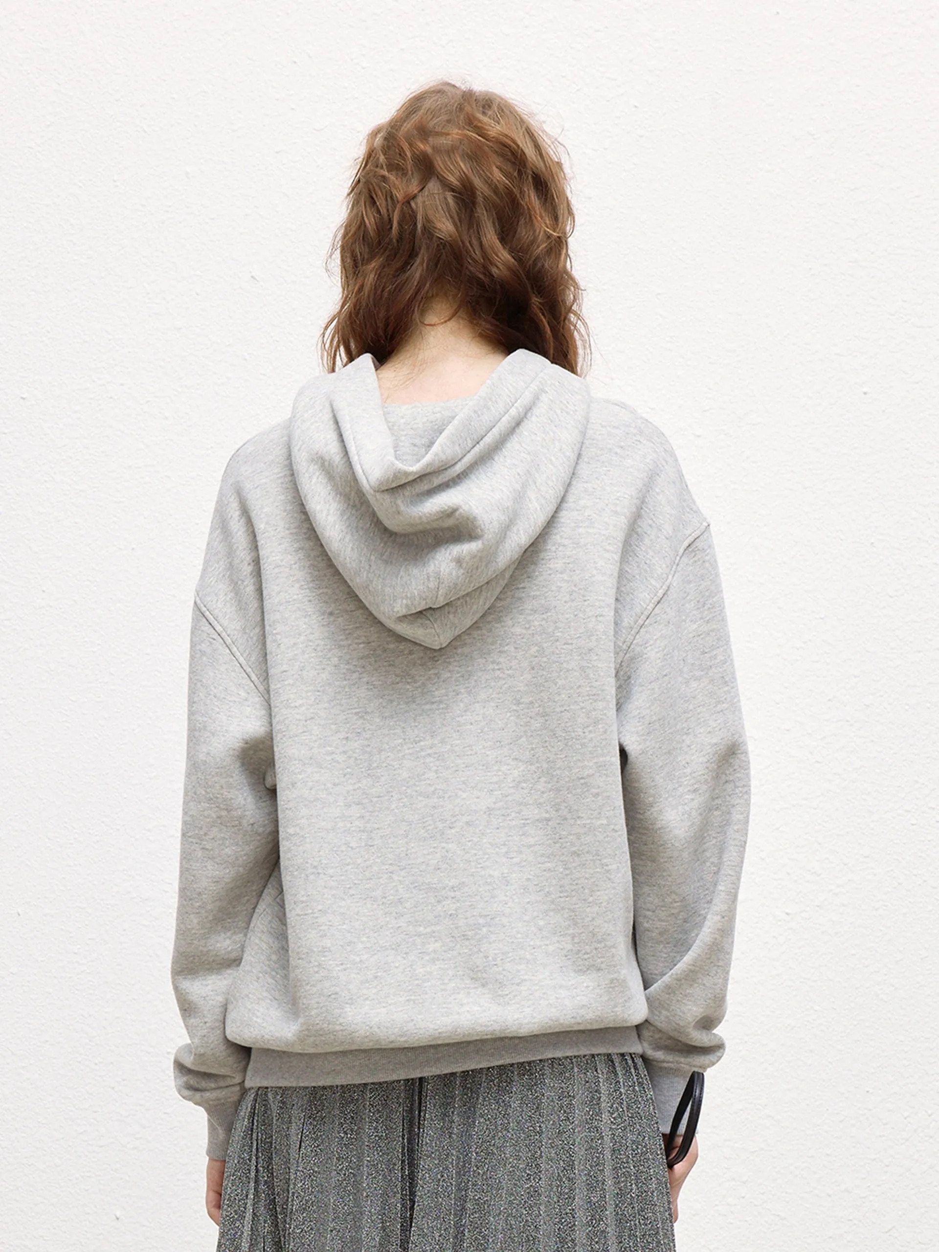 Letter Flocking Hooded Sweatshirt