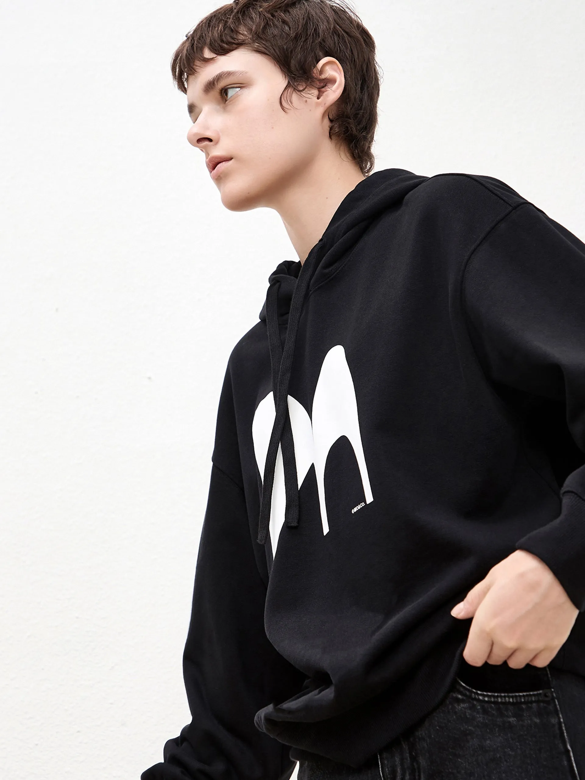 Logo Drawstring Hooded Sweatshirt