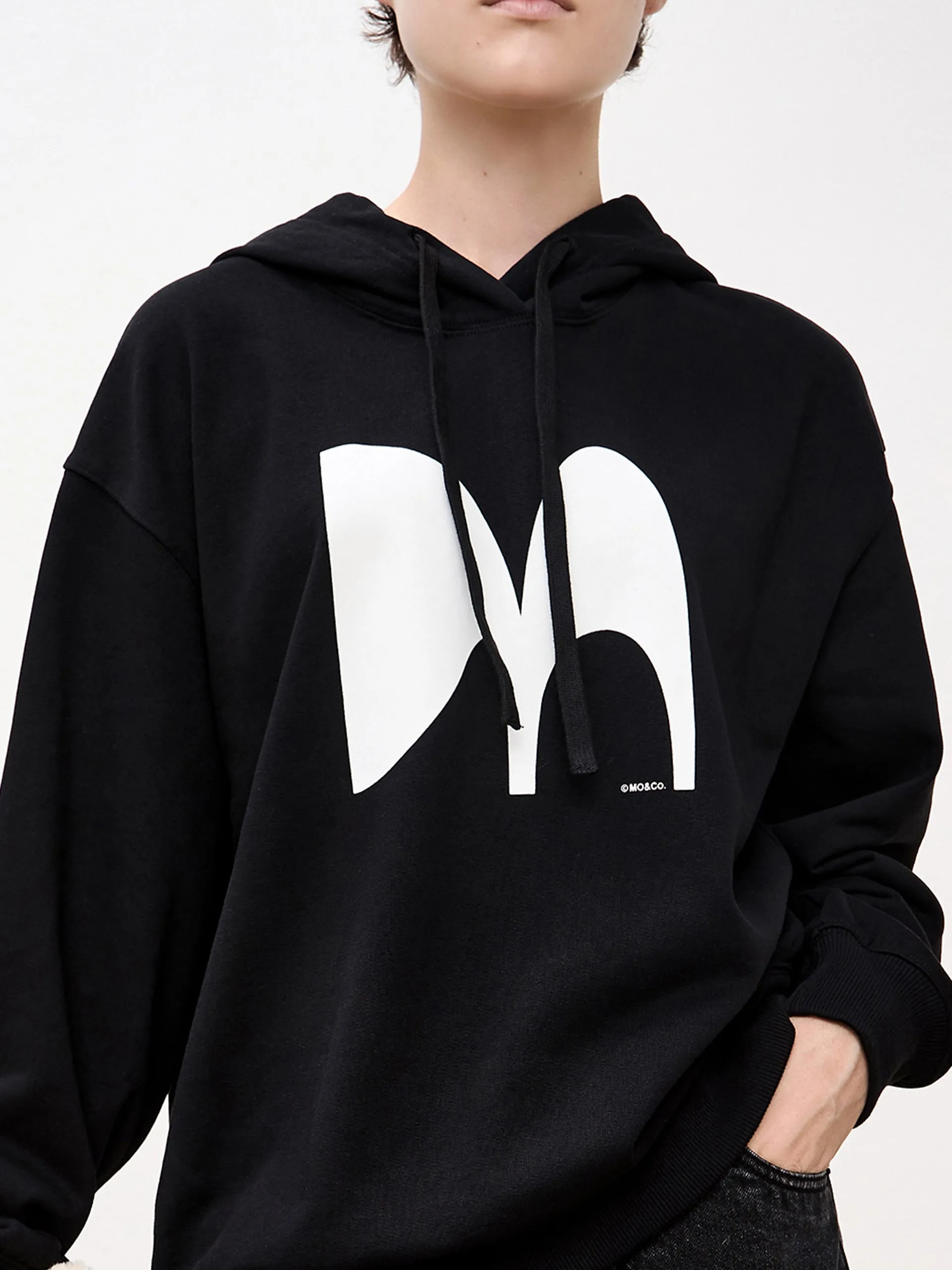 Logo Drawstring Hooded Sweatshirt