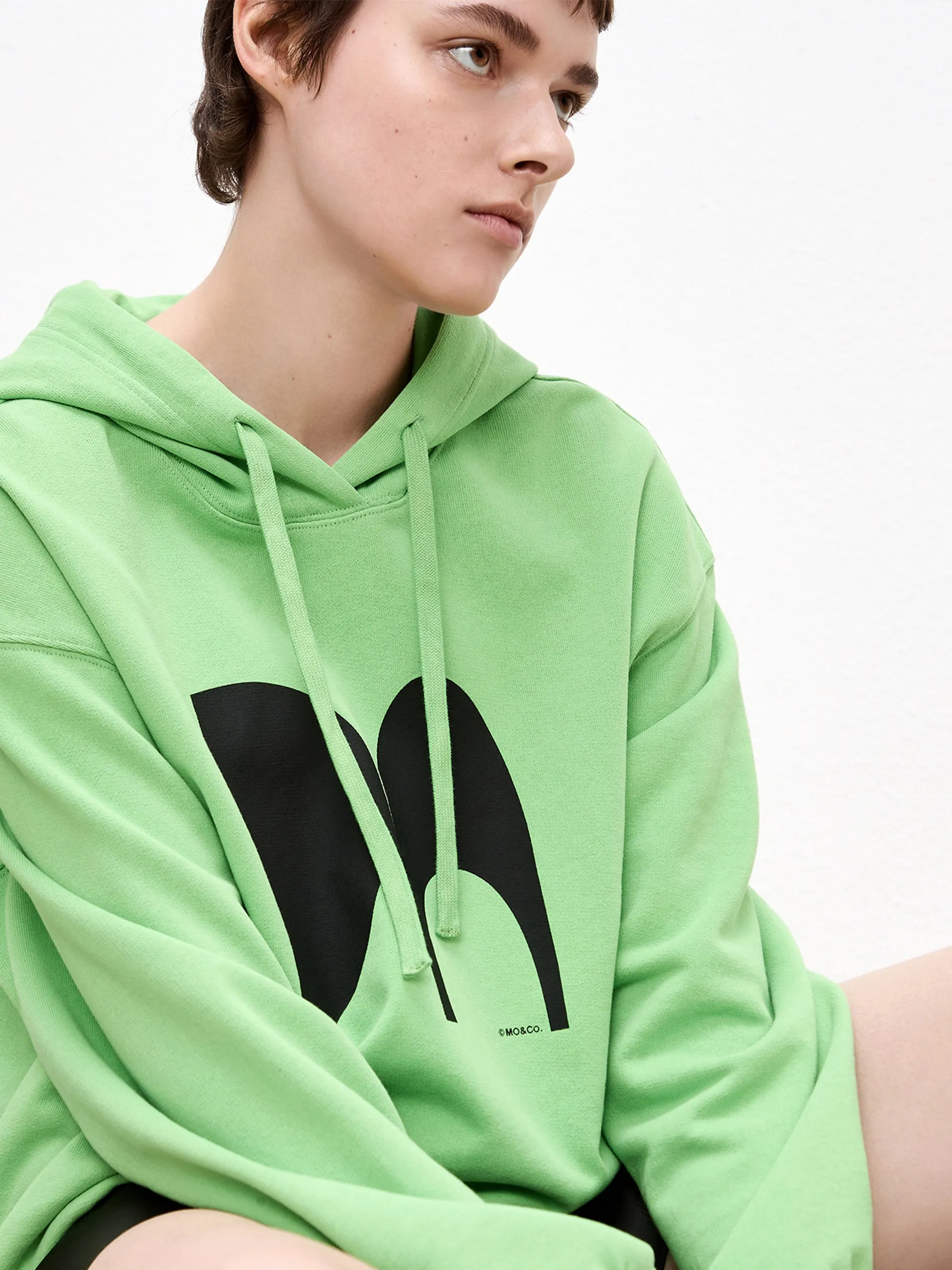 Logo Drawstring Hooded Sweatshirt