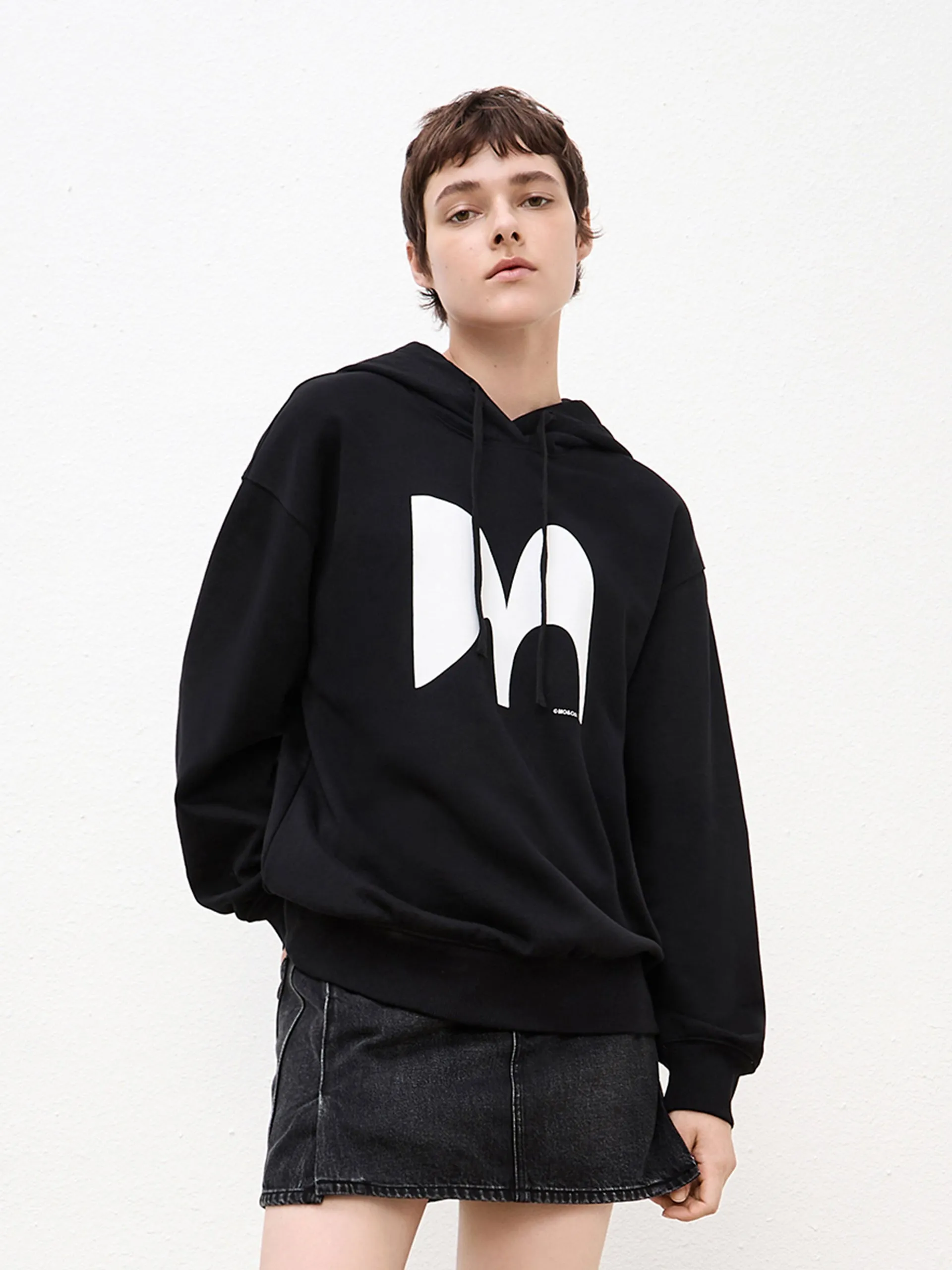 Logo Drawstring Hooded Sweatshirt