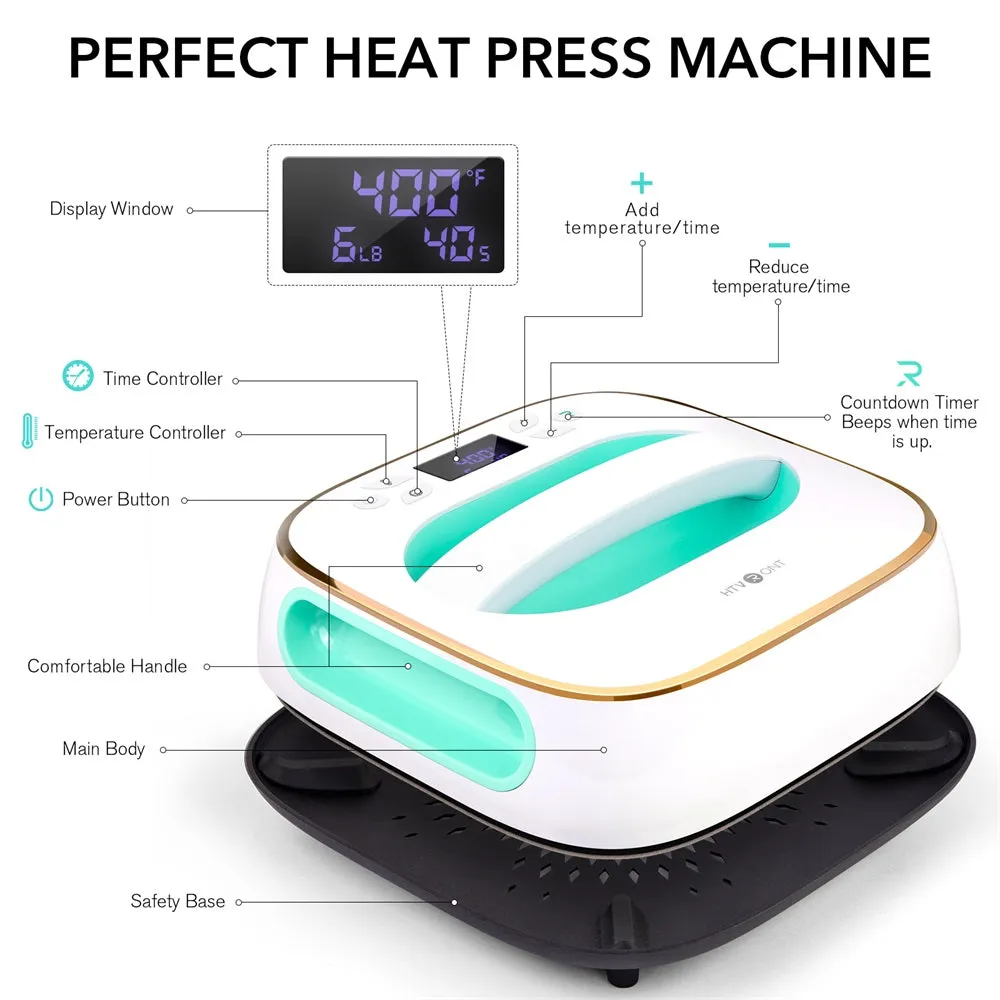 [Machine bundle]HTVRONT T shirt Heat Press Machine 10*10  Mini2 Heat Press Machine(Random Color)