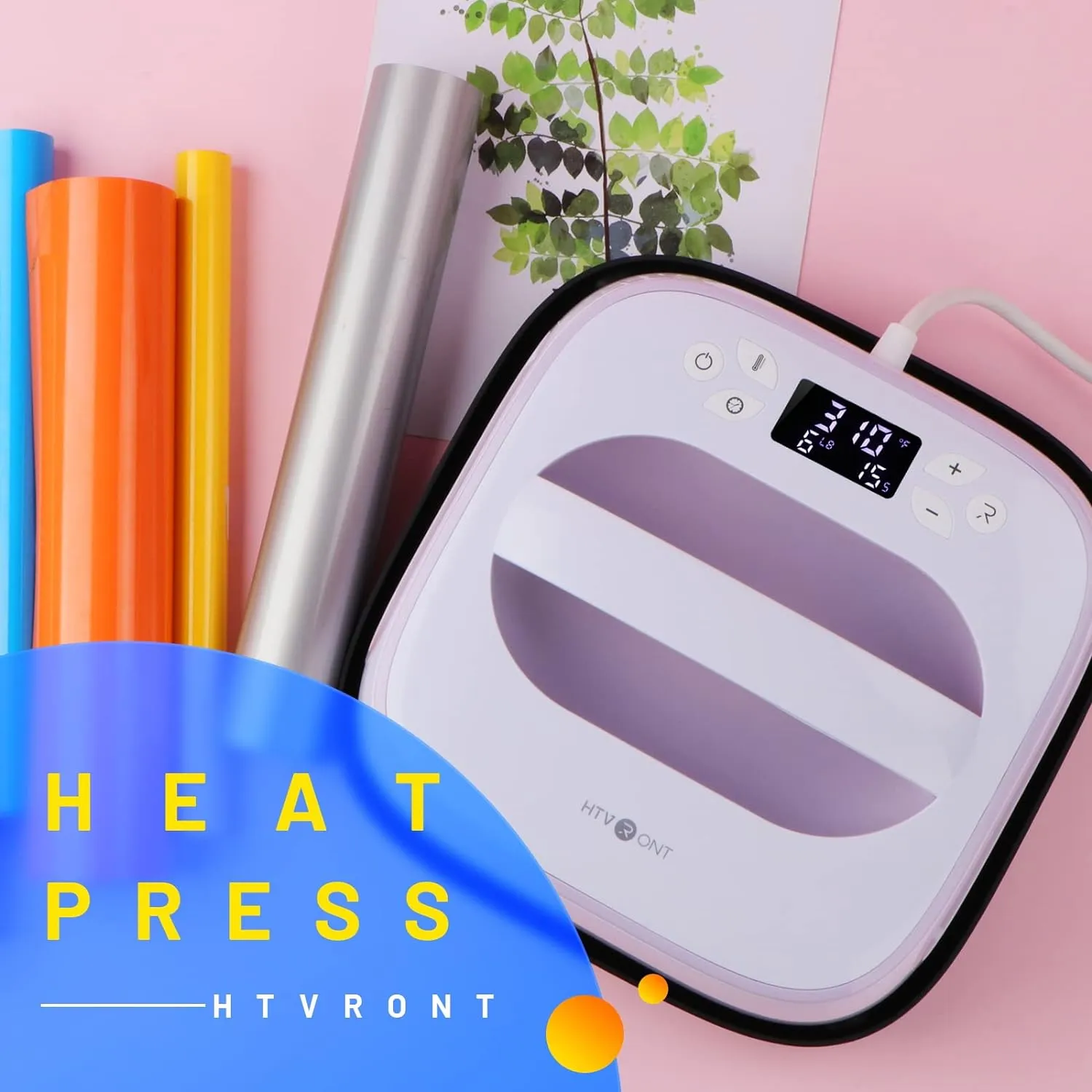 [Machine bundle]HTVRONT T shirt Heat Press Machine 10*10  Mini2 Heat Press Machine(Random Color)