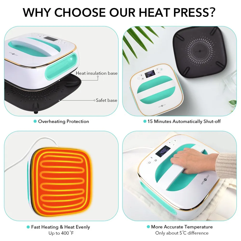 [Machine bundle]HTVRONT T shirt Heat Press Machine 10*10  Mini2 Heat Press Machine(Random Color)