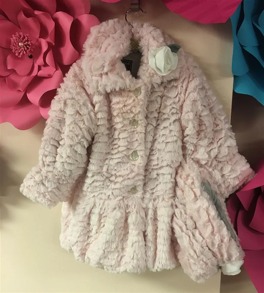 Mack & Co Light Pink Faux Fur Coat