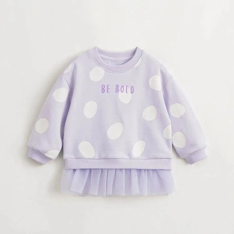 MARC & JANIE Girls Polka Dot Mesh Patchwork Sweatshirt 240075