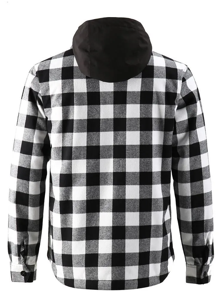 men's autumn and winter black and white plaid shirt ski suit waterproof thick warm veneer trend loose snow suit