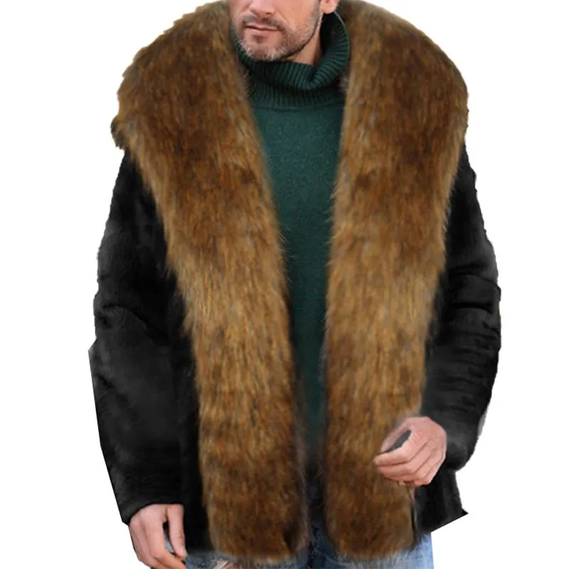 Men's Faux Fur Plush Coat 81360463YM