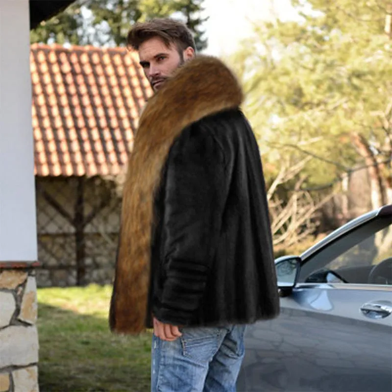 Men's Faux Fur Plush Coat 81360463YM