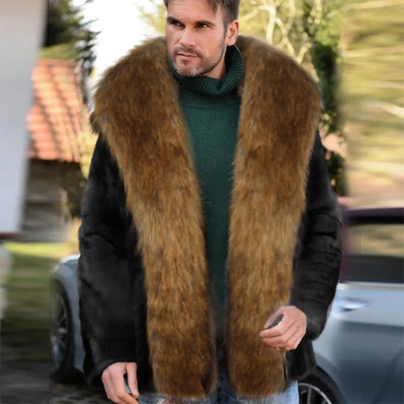 Men's Faux Fur Plush Coat 81360463YM