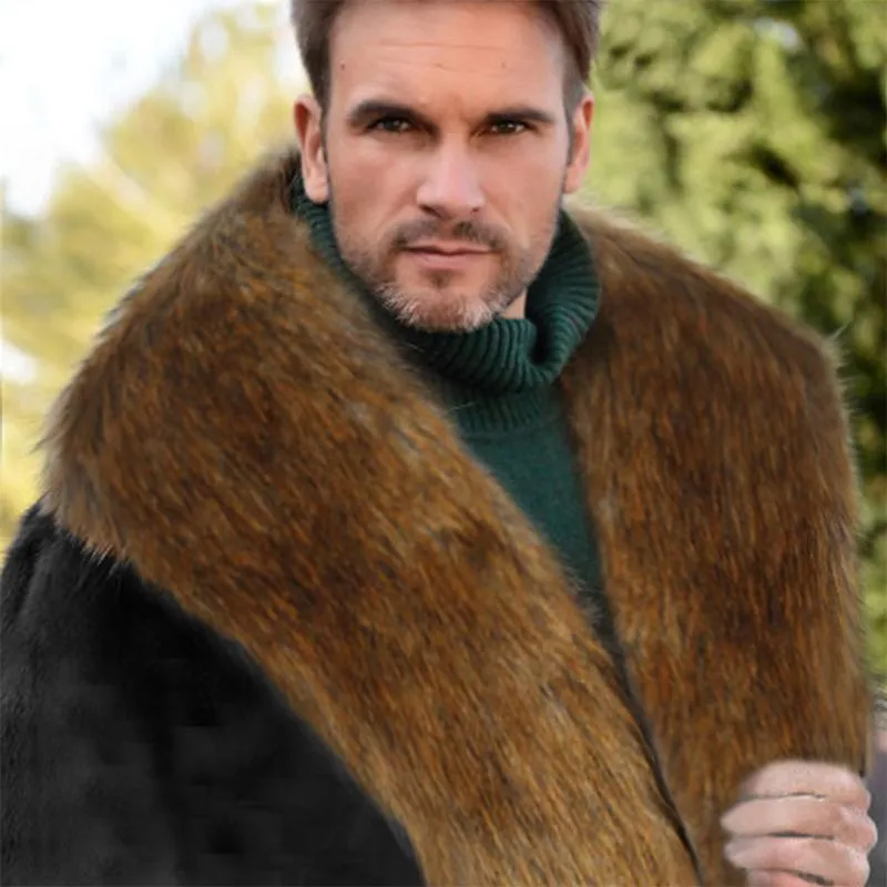 Men's Faux Fur Plush Coat 81360463YM