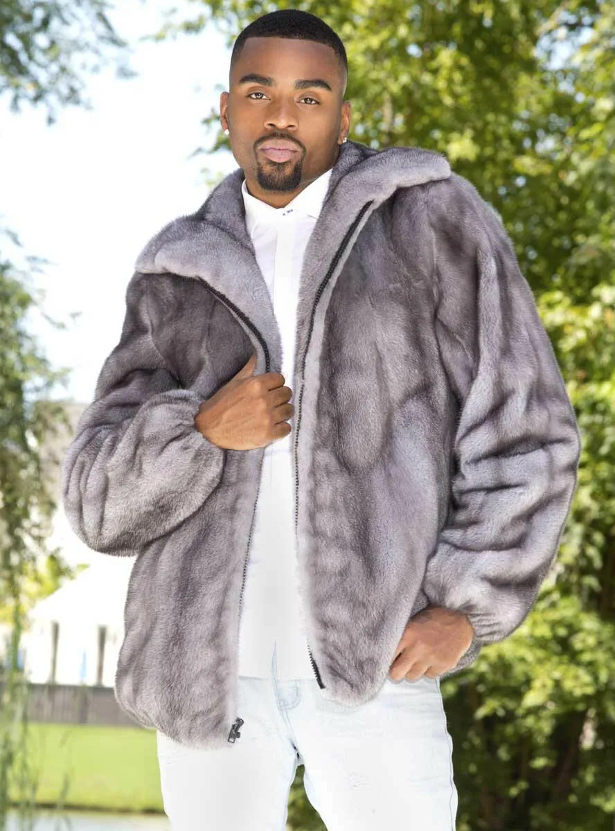 Men's Female Mink Fur Bomber Jacket