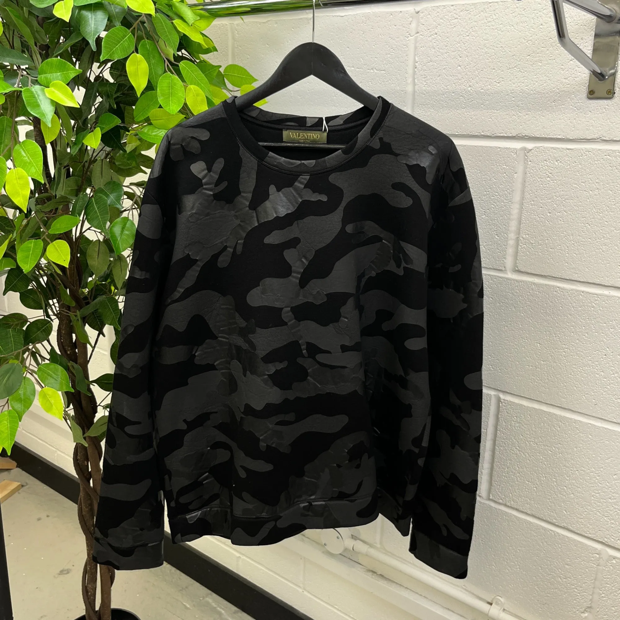 Men's Mesh Camouflage Sweatshirt Black Size XL