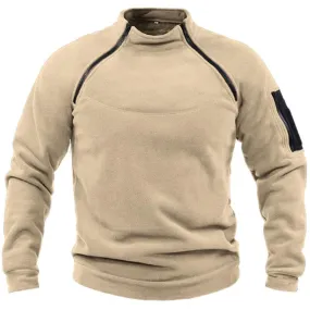 Men's Stand Collar Fleece Thermal Hoodie 44120849L