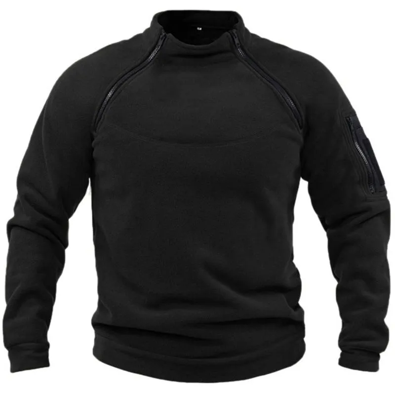 Men's Stand Collar Fleece Thermal Hoodie 44120849L